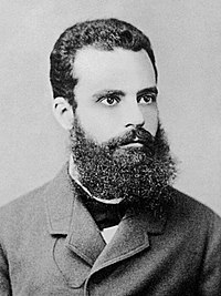 Vilfredo Pareto quando jovem. Ele era moreno e tinha barba frondosa