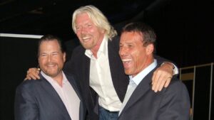 Richard Branson e Tony Robbins e Mark Benioff